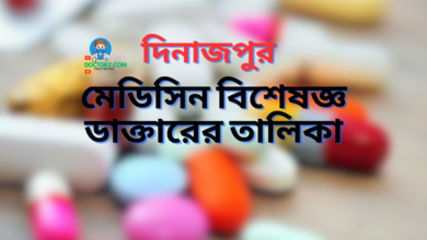 মেডিসিন বিশেষজ্ঞ ডাক্তারের তালিকা